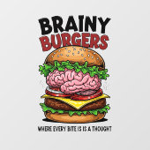 Brainy Burgers Fensteraufkleber (Blatt)