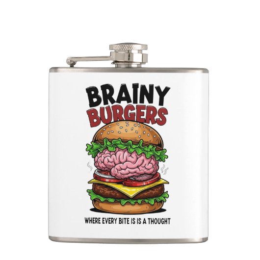 Brainy Burgers Flasche Flachmann (Vorderseite)