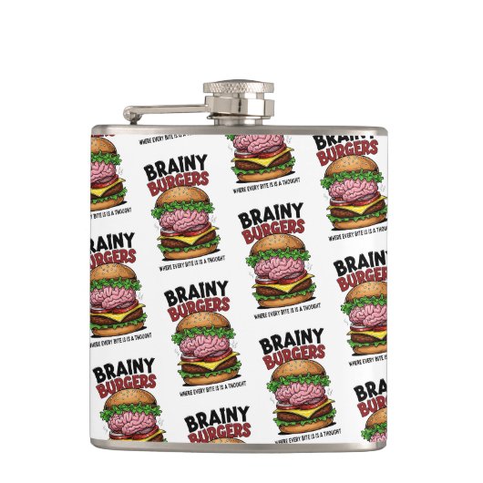Brainy Burgers Flasche Flachmann (Vorderseite)