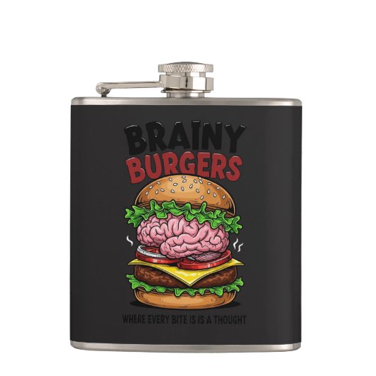 Brainy Burgers Flasche Flachmann (Vorderseite)