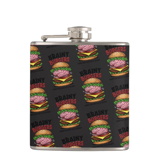 Brainy Burgers Flasche Flachmann (Vorderseite)