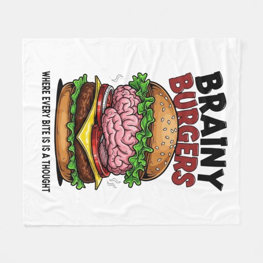 Brainy Burgers Fleece Blanket (Vorderseite (Horizontal))