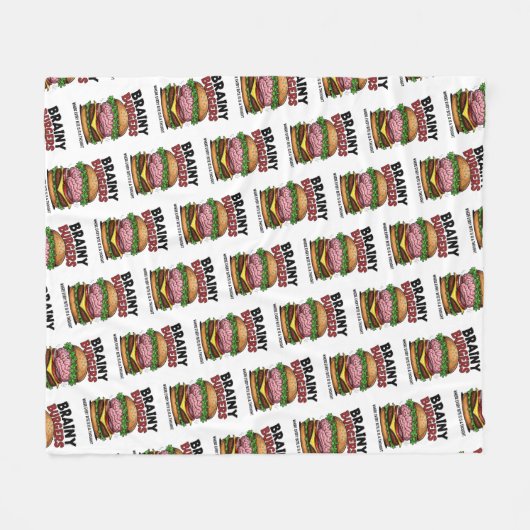Brainy Burgers Fleece Blanket (Vorderseite (Horizontal))