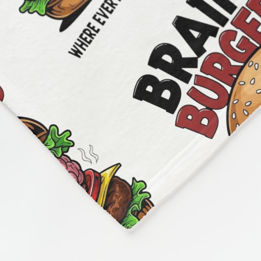Brainy Burgers Fleece Blanket (Ecke)