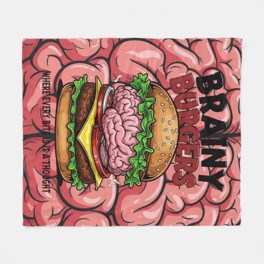 Brainy Burgers Fleece Blanket (Vorderseite (Horizontal))