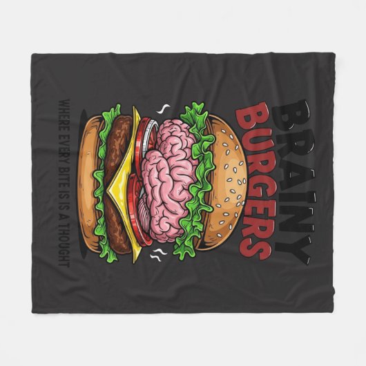 Brainy Burgers Fleece Blanket (Vorderseite (Horizontal))