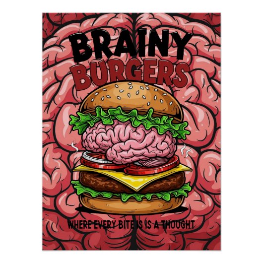 Brainy Burgers Glänzendes Poster (Vorderseite)