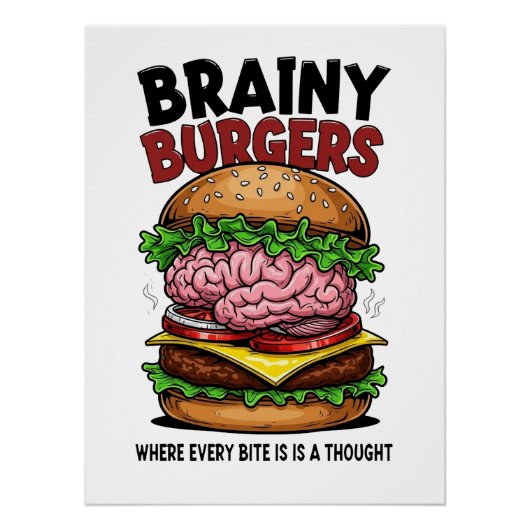 Brainy Burgers Glänzendes Poster (Vorderseite)