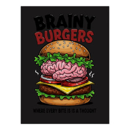 Brainy Burgers Glänzendes Poster