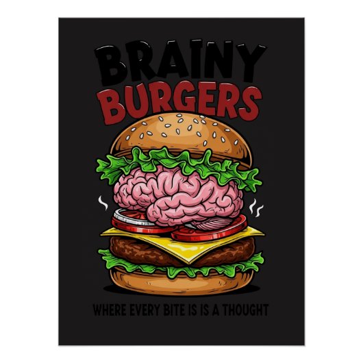 Brainy Burgers Glänzendes Poster (Vorderseite)