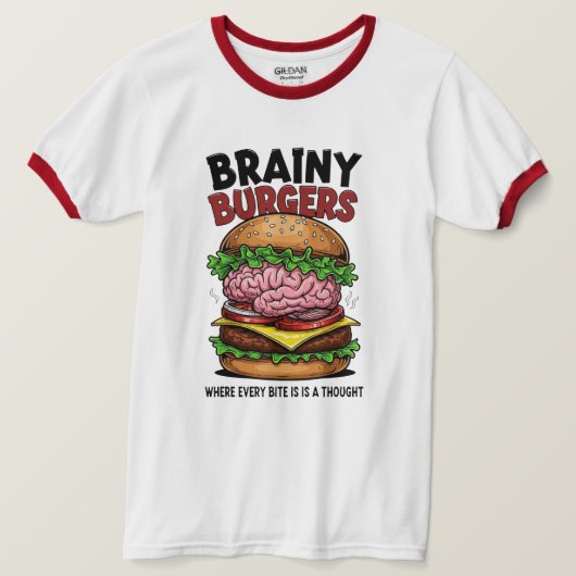 Brainy Burgers Ringer T-Shirt (Design vorne)