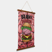 Brainy Burgers Wandteppich Mit Holzrahmen (Gewinkelt)