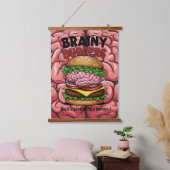 Brainy Burgers Wandteppich Mit Holzrahmen (Schlafzimmer)