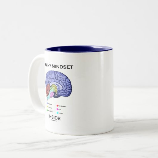 Brainy Denkrichtung-Innere (anatomisches Gehirn) Zweifarbige Tasse (Vorderseite Links)