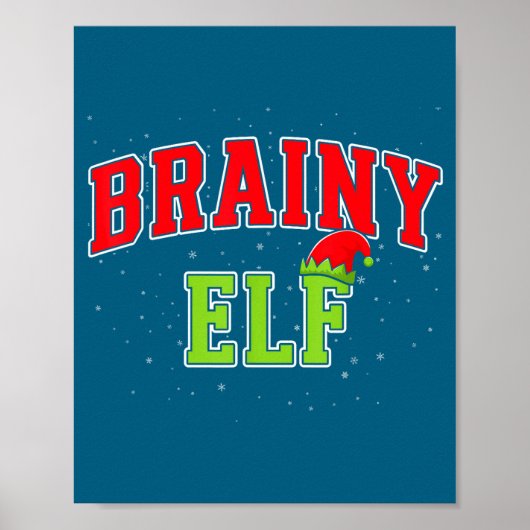 Brainy Elf Christmas Family Matching Group Xmas  Poster (Vorne)