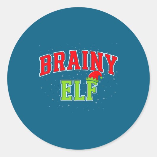 Brainy Elf Christmas Family Matching Group Xmas  Runder Aufkleber (Vorderseite)