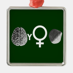 Brainy Girls Rock! Silbernes Ornament