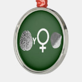 Brainy Girls Rock! Silbernes Ornament (Links)