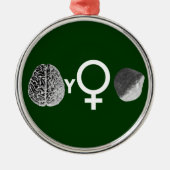 Brainy Girls Rock! Silbernes Ornament (Vorne)