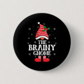 Brainy Gnome Christmas Family Matching Group Funny Button (Vorderseite)