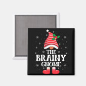 Brainy Gnome Christmas Family Matching Group Funny Magnet (Vorderseite/Rückseite)