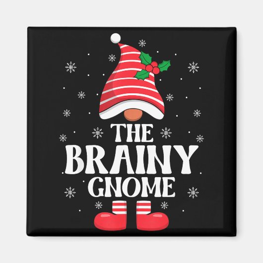 Brainy Gnome Christmas Family Matching Group Funny Magnet (Vorne)