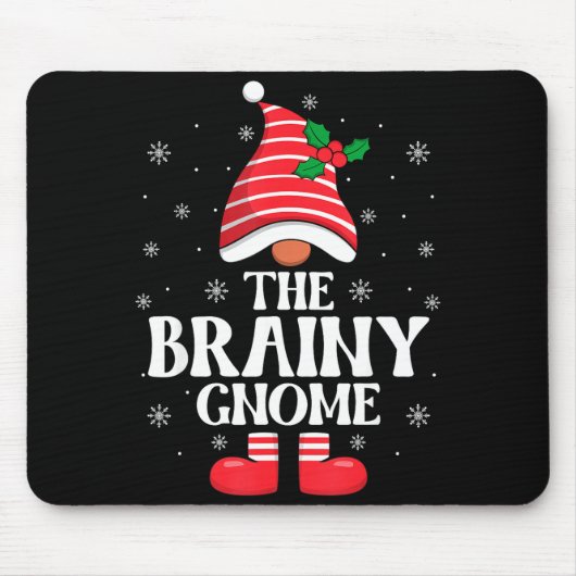 Brainy Gnome Christmas Family Matching Group Funny Mousepad (Vorne)