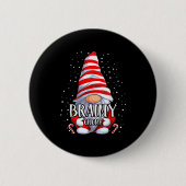 Brainy Gnome Christmas Pajamas Matching Family Gro Button (Vorderseite)