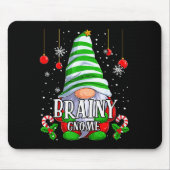 Brainy Gnome Christmas Pajamas Matching Family Gro Mousepad (Vorne)