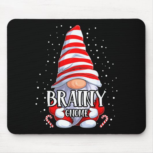 Brainy Gnome Christmas Pajamas Matching Family Gro Mousepad (Vorne)