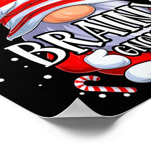 Brainy Gnome Christmas Pajamas Matching Family Gro Poster (Ecke)