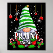 Brainy Gnome Christmas Pajamas Matching Family Gro Poster (Vorne)