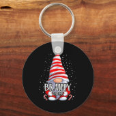 Brainy Gnome Weihnachts-Pyjama passende Familientr Schlüsselanhänger (Vorderseite)