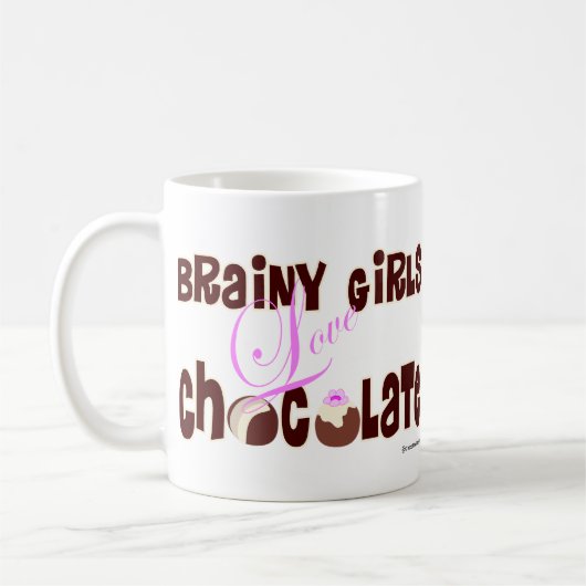 Brainy Mädchen-Liebeschokolade Kaffeetasse (Links)