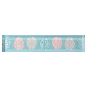 Brainy Pastellmuster (fantastische Pastellgehirne) Namensplakette