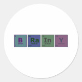 Brainy Runder Aufkleber (Vorderseite)