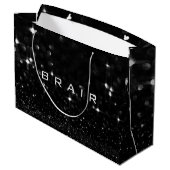 Brair Schwarz-weiß White Glitzer Gefallen Gift Spa Große Geschenktüte (Rückseite Schrägansicht)