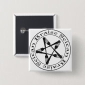 Braise Seitan Vegan Pentagram (dunkle Fassung) Button (Vorne & Hinten)