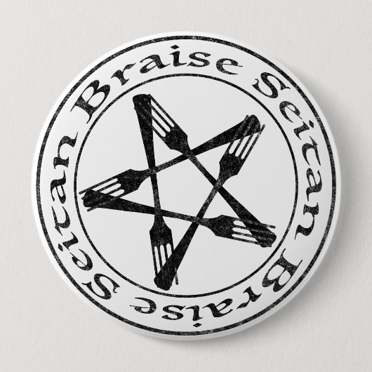 Braise Seitan Vegan Pentagram (dunkle Fassung) Button (Vorderseite)