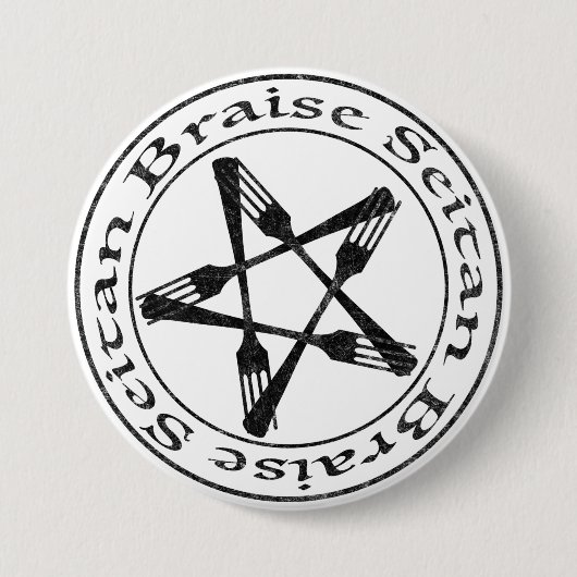 Braise Seitan Vegan Pentagram (dunkle Fassung) Button (Vorderseite)