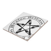 Braise Seitan Vegan Pentagram (dunkle Fassung) Fliese (Seite)