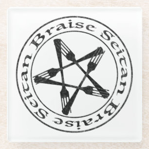 Braise Seitan Vegan Pentagram (dunkle Fassung) Glasuntersetzer