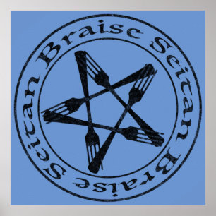 Braise Seitan Vegan Pentagram (dunkle Fassung) Poster