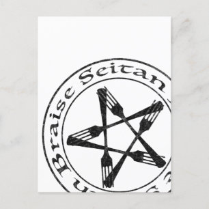 Braise Seitan Vegan Pentagram (dunkle Fassung) Postkarte