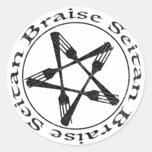 Braise Seitan Vegan Pentagram (dunkle Fassung) Runder Aufkleber