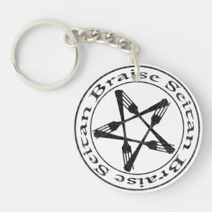 Braise Seitan Vegan Pentagram (dunkle Fassung) Schlüsselanhänger