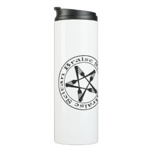 Braise Seitan Vegan Pentagram (dunkle Fassung) Thermosbecher