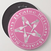 Braise Seitan Vegan Pentagram (Lichtversion) Button (Vorne & Hinten)