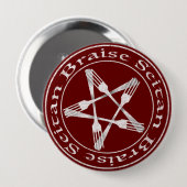 Braise Seitan Vegan Pentagram (Lichtversion) Button (Vorne & Hinten)