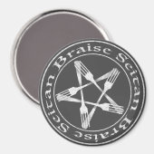 Braise Seitan Vegan Pentagram (Lichtversion) Magnet (Vorderseite/Rückseite)